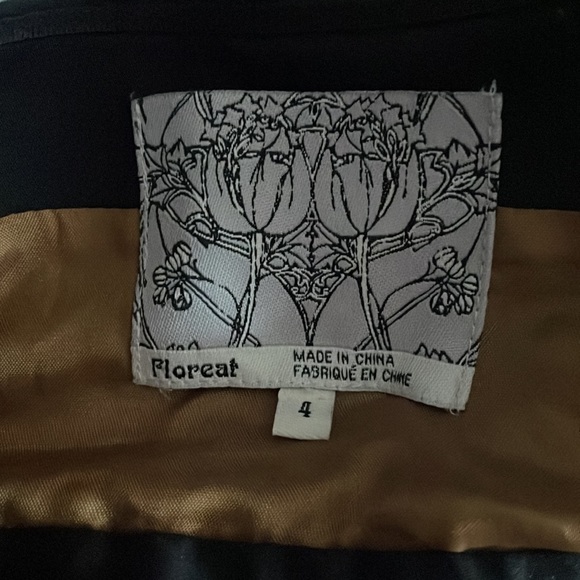 Floreat enchanted floral embroidered black strapless dress for Anthro - Picture 3 of 7